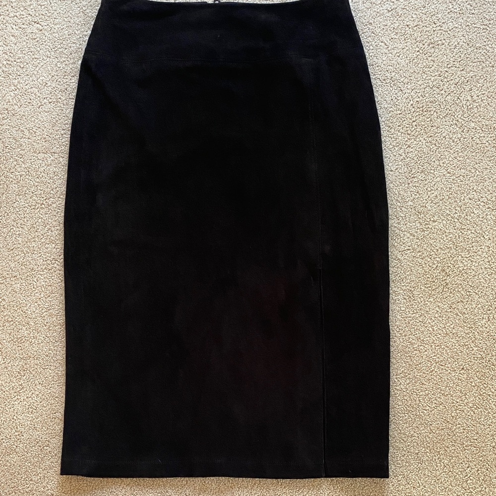 alice + olivia Genuine Suede Midi Skirt